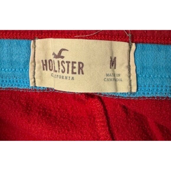 Hollister Red Jogger Pants Size M With Drawstring Waist - Picture 4 of 8